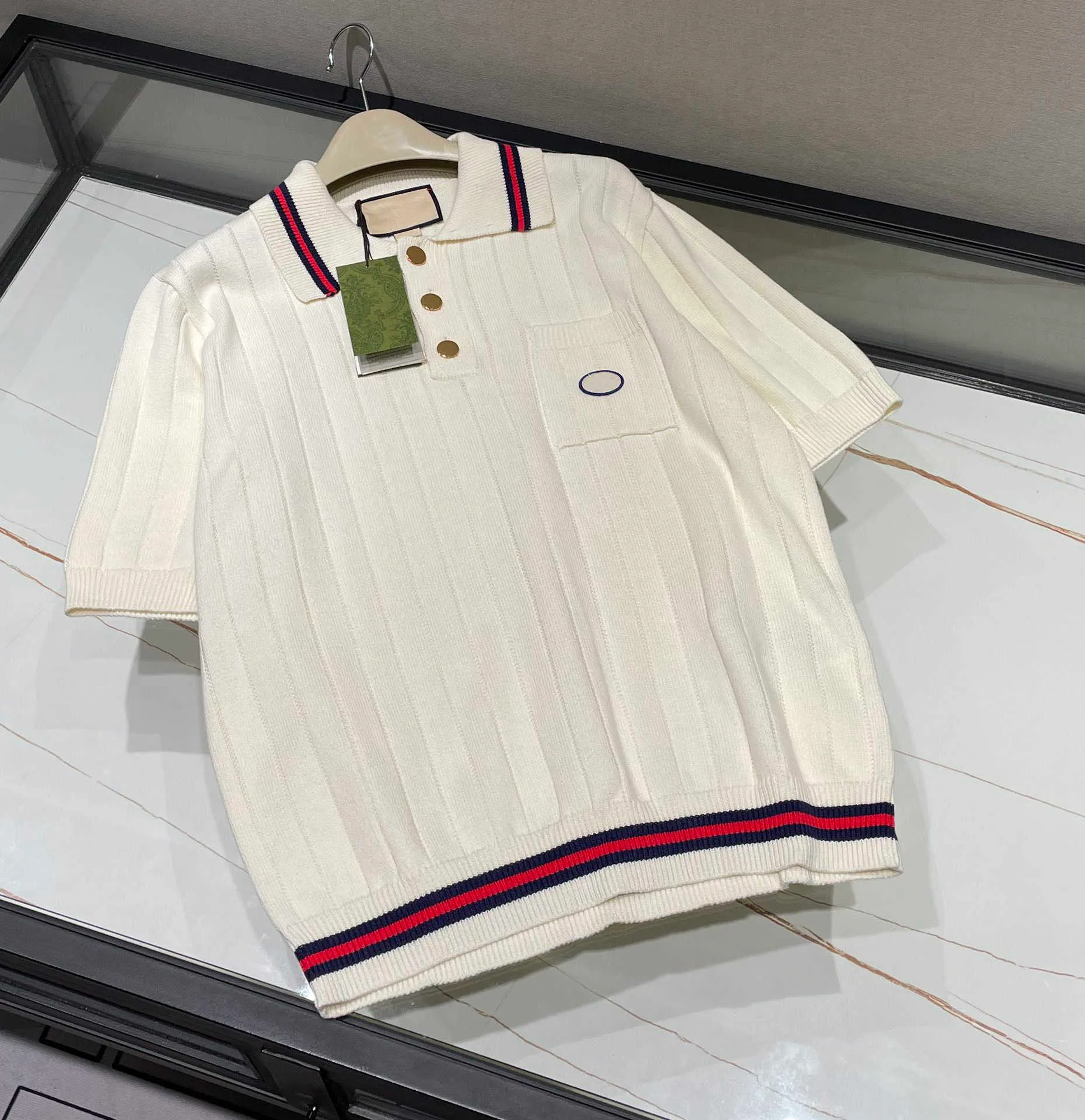 G Summer Gussie guuui guxci wysokiej jakości nowa marka projektant Polos T Shirt US SIZE KRES THIRTS Wysokiej jakości Jacquard Bawełna Materiał z szycia Projekt Męs