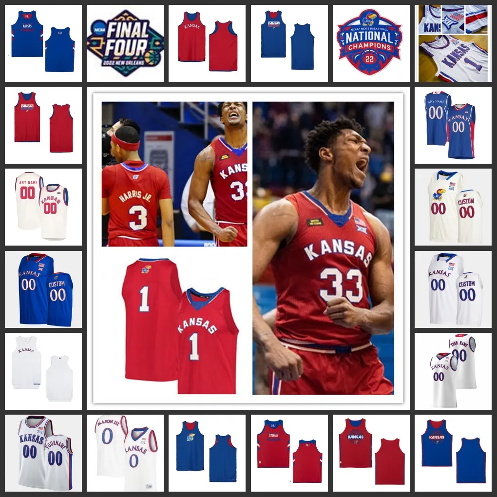 2022 NCAA FINAL FOUR 4 KU KANSAS JAYHAWKKKKKKKKKKLK JERSEY CUSTOME 33 David McCormack Jerseys 55 Jalen Coleman-Lands 21 Zach Clemence Jalen Wilson KJ Adams Jr.