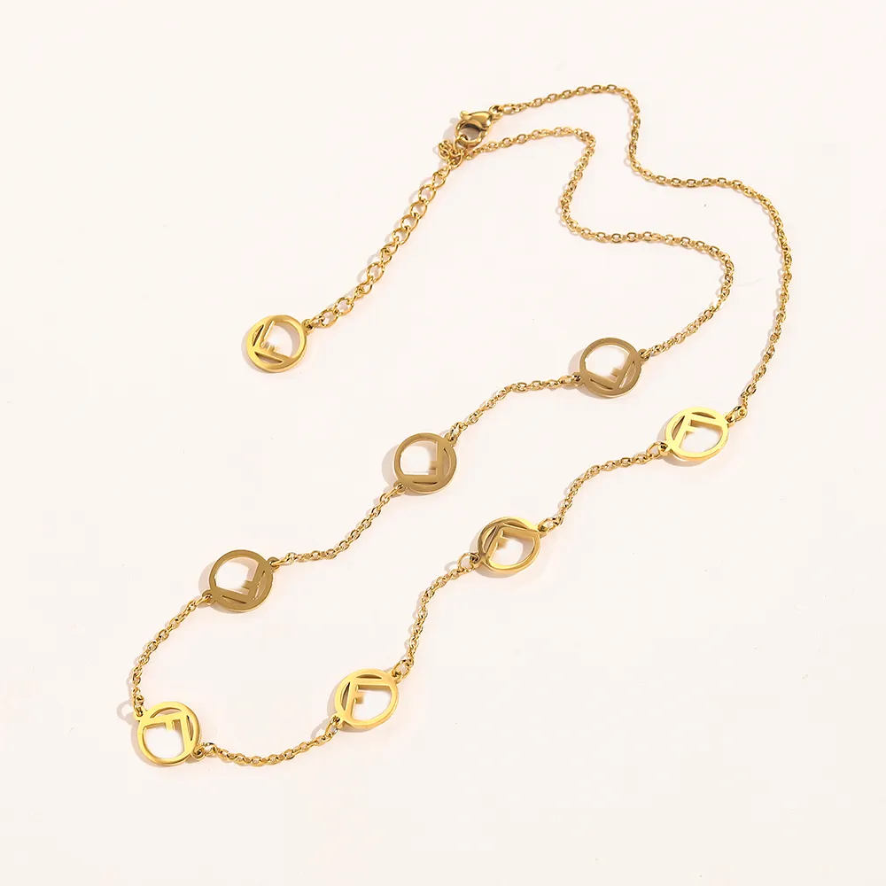 Luxury Design Necklace 18K Gold Plated Stainless Steel Necklaces Choker Chain Pendant Statement Fashion Womens Wedding Jewelry Accessories ZG1320