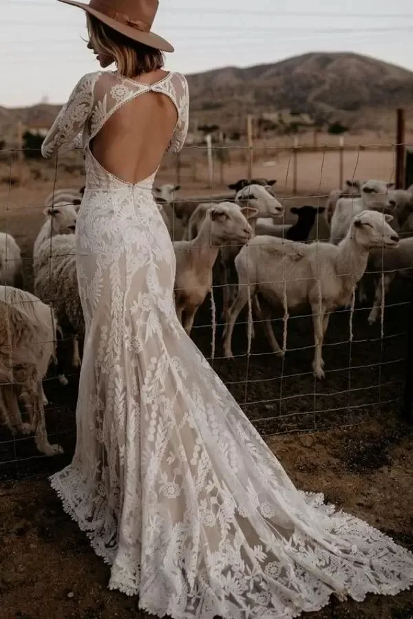Boho modern on sale wedding dress