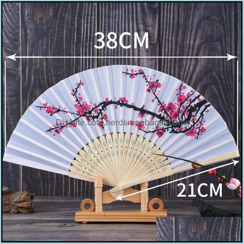 cherry blossom silk hand wedding favor plum blossom hand folding fan RRA12843