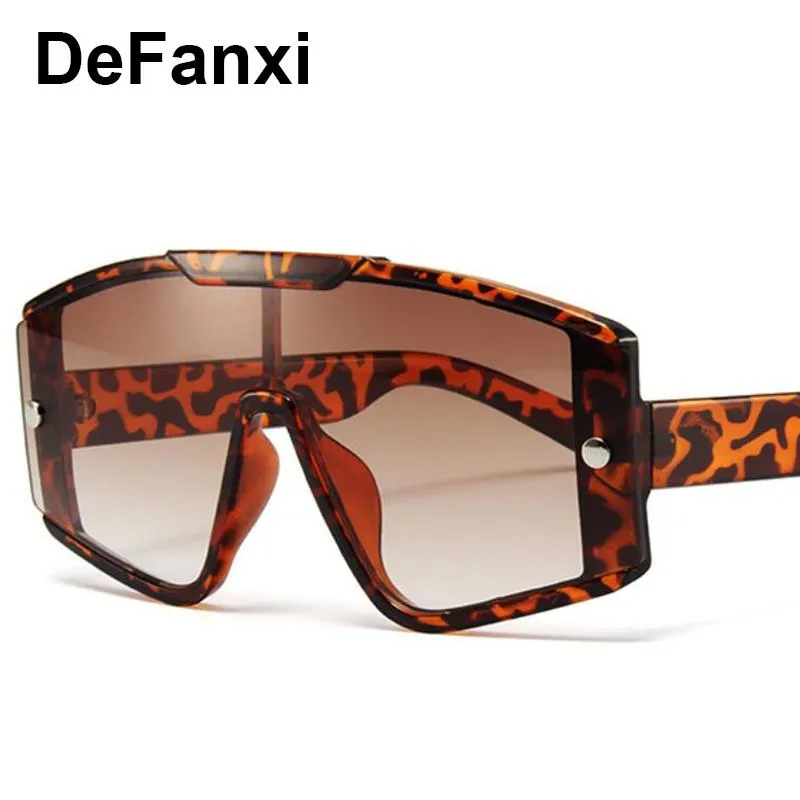 Oversized Square Sunglasses - Retro Shield Lens, Big Frame