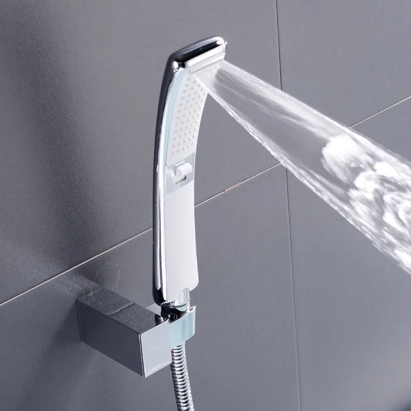Elde Duş Başlığı Yüksek Basınçlı Yağmur Duş Püskürtücü Set Su Tasarrufu Fırçalı Nikel