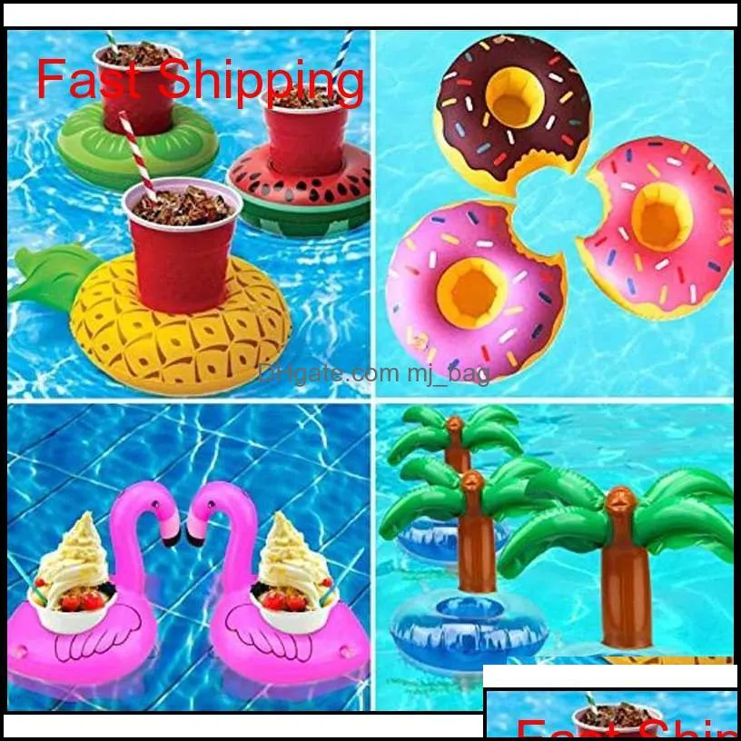 Inflatable Cup Holder Pool Drink Holder Floating Coasters Toy For Pool Party Kids Bath Swimming qylBYH packing2010