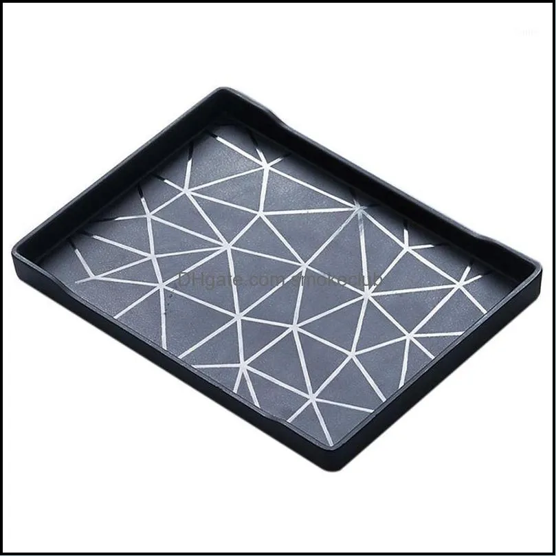 キッチン収納機関ノルディック四角形ボックストレイホームリビングルームプラスチックシンプルケーキカップブラックドロップデリバリー2021ハウスキーガーデンP