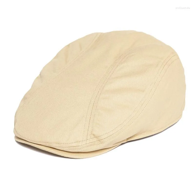 Berets Twill Flat Cap Men 100% bawełniany bluszcz czapki golf piekarz hat lato jesień sboy hatberets elob22