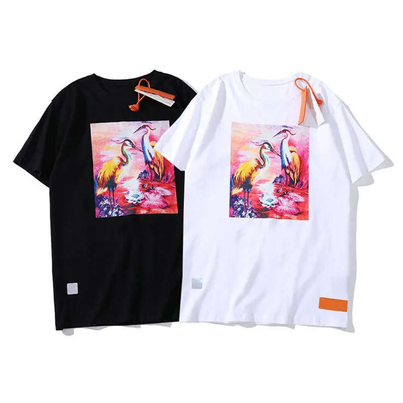Wholesale Mens Summer Casual Heron Print Short Sleeve T