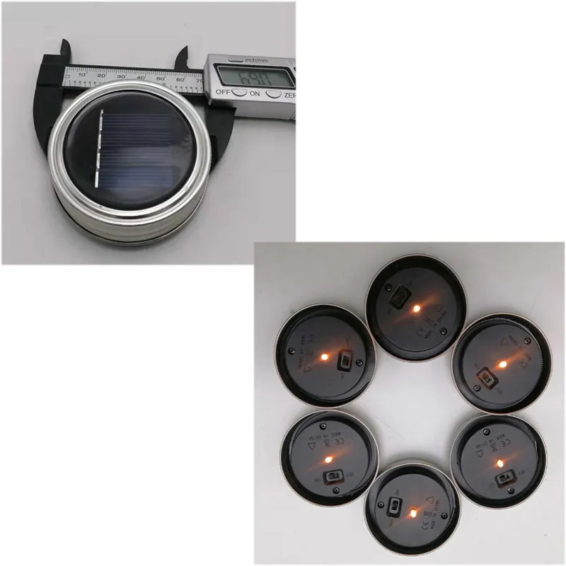 NEU Metall-LED-beleuchtetes Einmachglas, einzigartiges Gehweg-Solar-LED-Deckellicht ~ eine LED ~ warmweiß