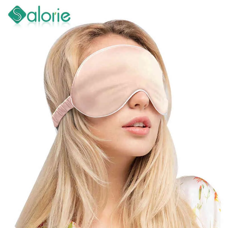 Dropshipping 100% 3D Silk Sleep Mask Natural Sleep Oogschaduw Cover Patch Soft Portable Blinddold Travel 220509