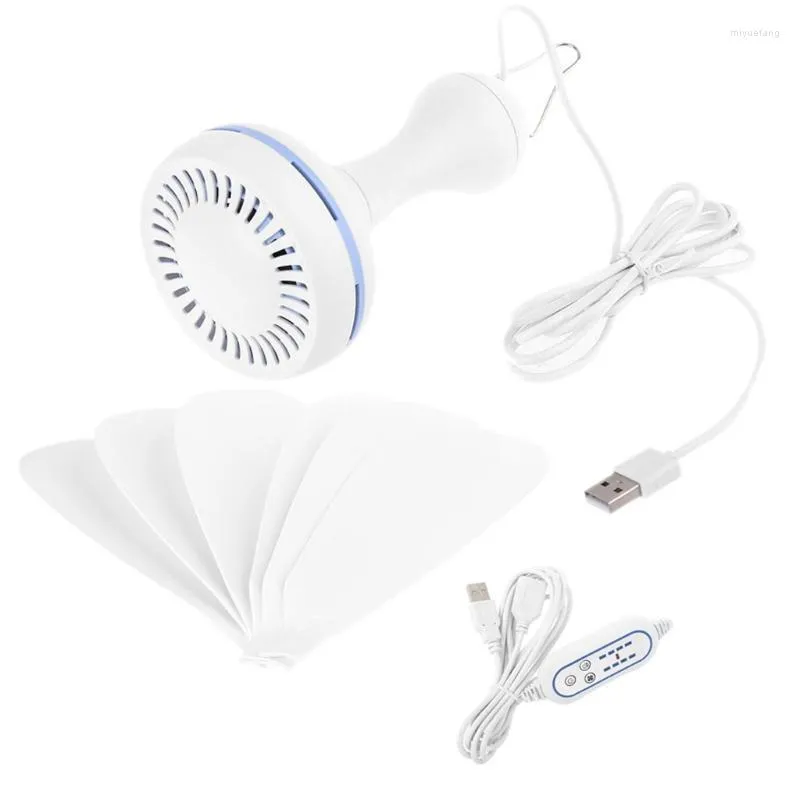 Gadgets USB Silent 6 Leaves Powered Ceiling Canopy Fan With Remote Control Timing 4 Speed Hanging For Camping Bed DormitoryUSB