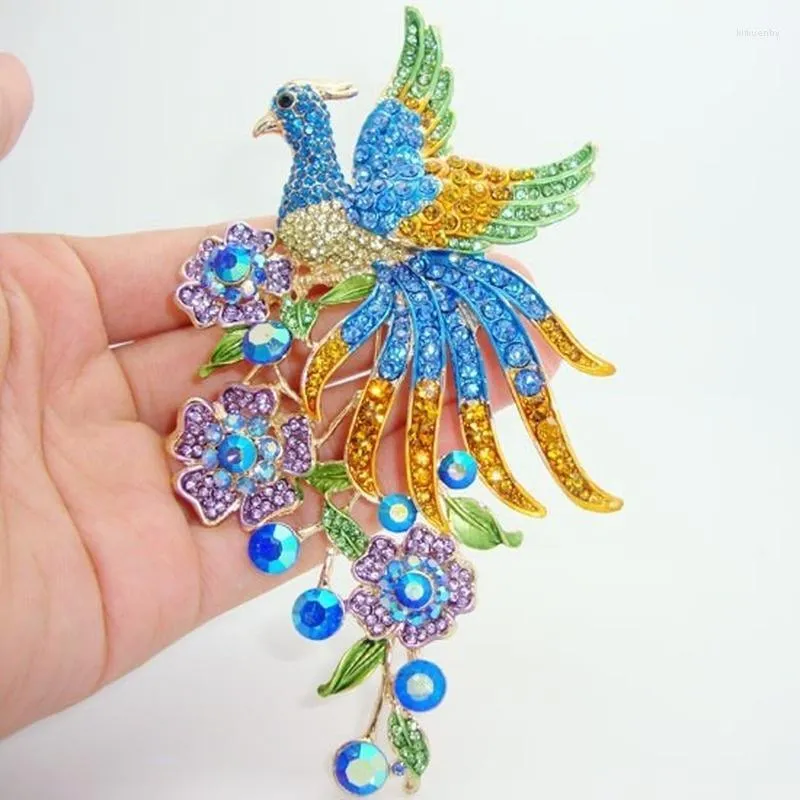 Pins Brooches Banquet Brooch Trend Jewelry Peacock Pin Colorful Rhinestone For Woman Kirk22
