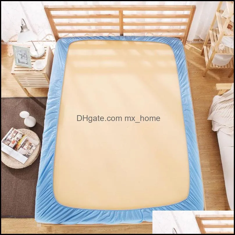 Frosted solid Color Bed sheet bedspread Brown cushion cover Mattress Protector 1.8 m non-slip polyester dust proof