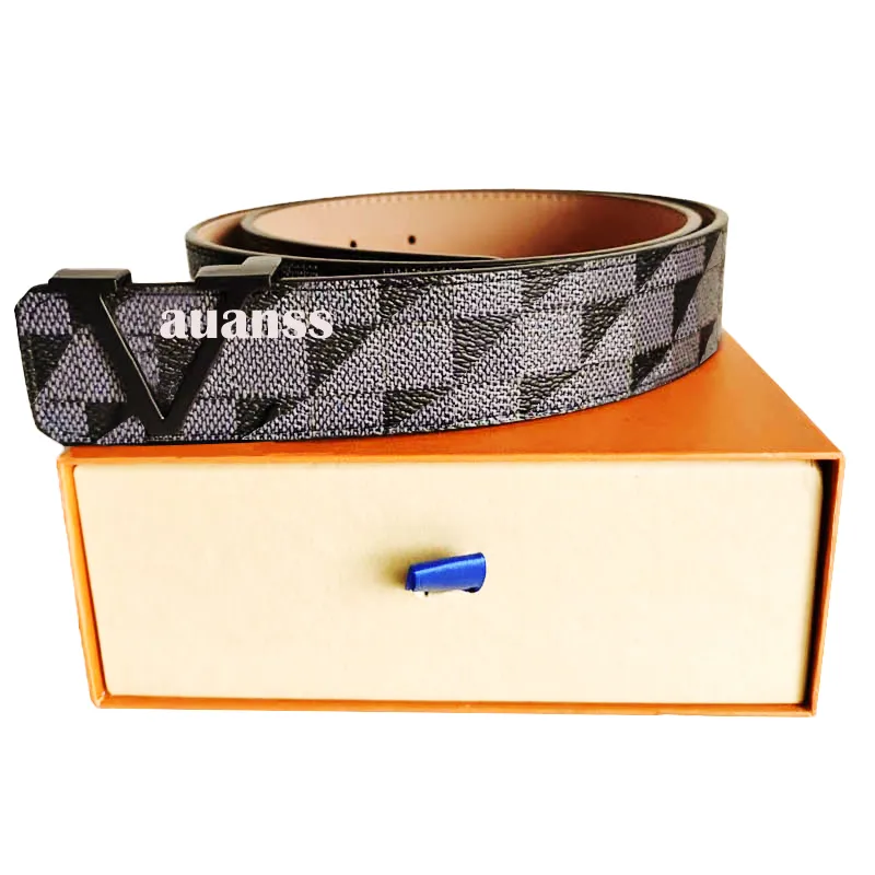 Luxe Riem Mannen Vrouwen Riemen Designer Paren Echt Leer Zwart Goud Zilver Gladde Gesp met Oranje Doos