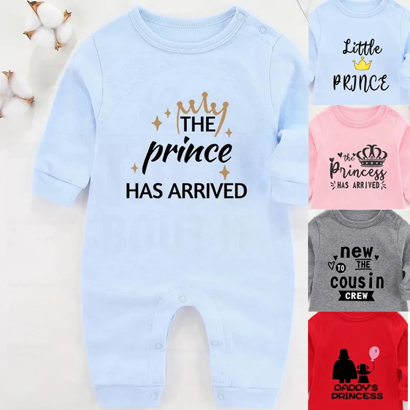 The Prince Has Arrived Winter Baby Boy Clothes born Romper Cotton Baby Girl Pography Outfits Long Sleeve Babies Costume 220525