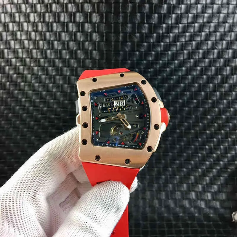 Reloj de lujo Fecha Reloj mecánico para hombre de lujo Richa Milles Business Leisure Rm70-01 Totalmente automático Mei Caja de oro Cinta Moda Movimiento suizo Relojes de pulsera