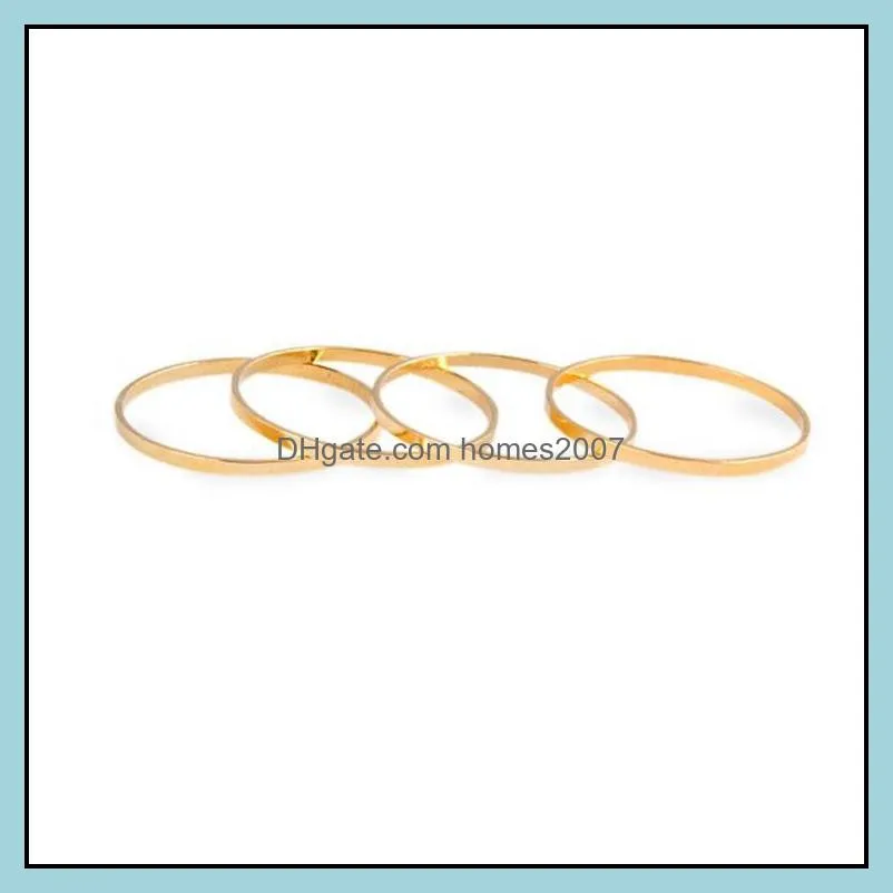 Nieuwe stijl eenvoudige polijsten band ring goud sier kleur schattig boven knuckle mode vrouwen mannen sieraden beste vriend gift drop levering 2021 ringen