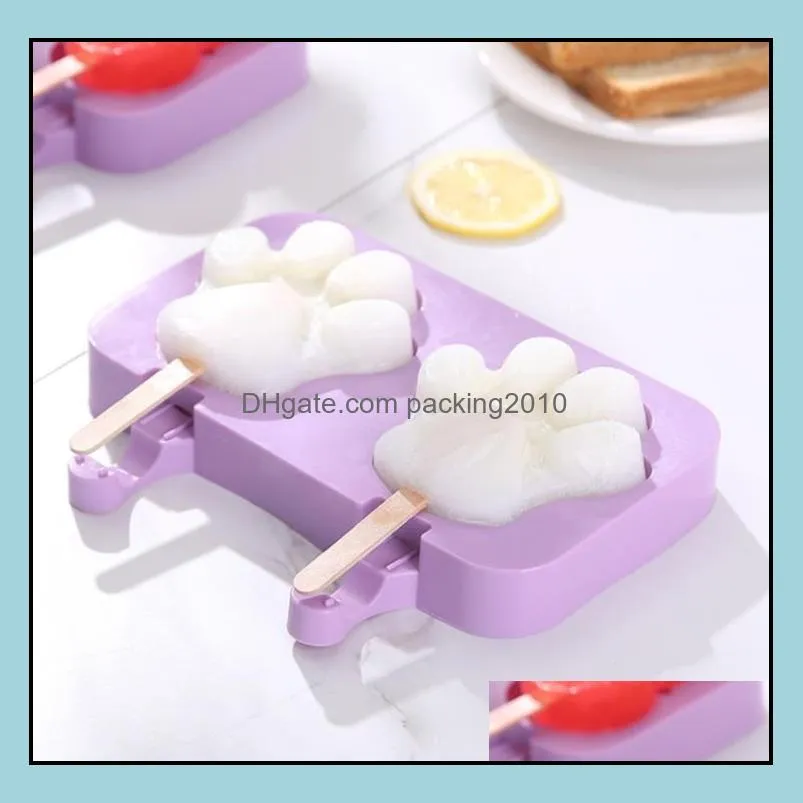 cake tools cute ice cream mold purple snowman mould onepiece homemade popsicle tray diy bear paw oval ices cube