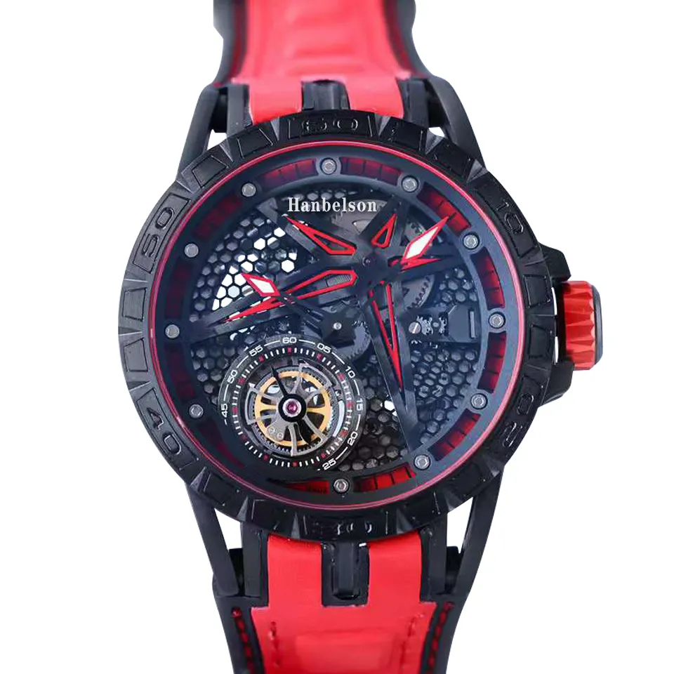 Montre fond online rouge homme