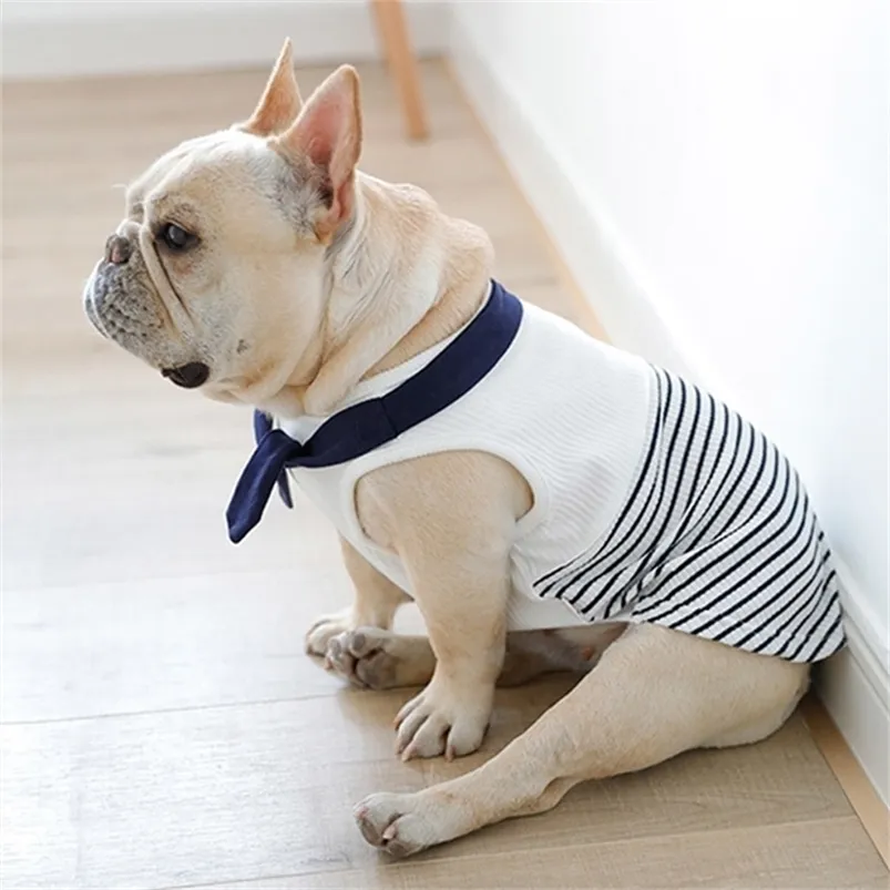 Save Big on Bulk Pets Dog Clothes Dog Clothes For Frenchies: Striped Navy  Style Pet Outfit, Soft Cotton Puppy Costume For Small Dogs Best Deals on 