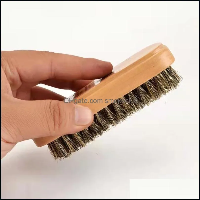 Horsehair Shoe Shine Brushes With Horse Hair Bristles For Boots, Shoes Leather Care Cleaning Brush For Suede Nubuck Boot
