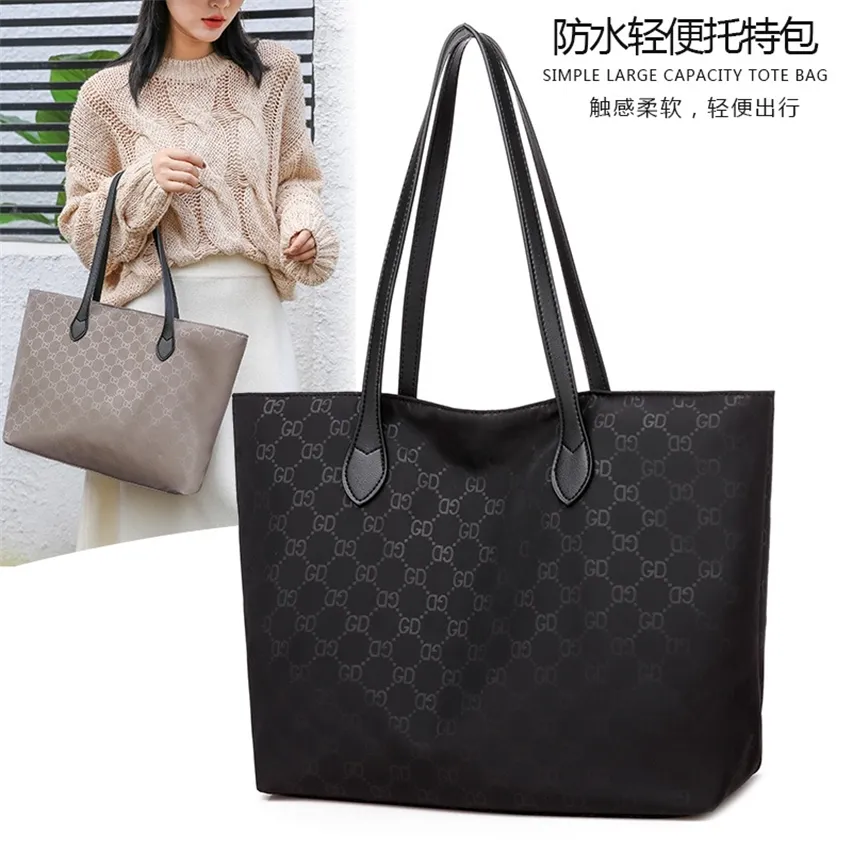 Bolso de compras de gran capacidad de bolso un hombro portátil viajes conveniente portátil plegable oxford paño bolso grande para las mujeres