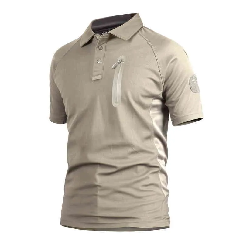 Summer Men's Performance Army T-shirts Short Sleeve Tactical Military Cotton T-shirts Snabbt torr lättvikt Fish Hike Top Tees L220706
