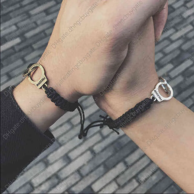 Personalized Couple Handcuffs Bracelets Korean Version of Students' h Woven h Rope Versatile Jewelry