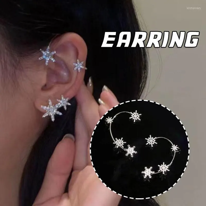 Clip-on & Screw Back Christmas Diamond And Zirconia Earrings Without Holes Elegant Ear Clip Painless Jewelry Gift For Women NOV99Clip-on Kir