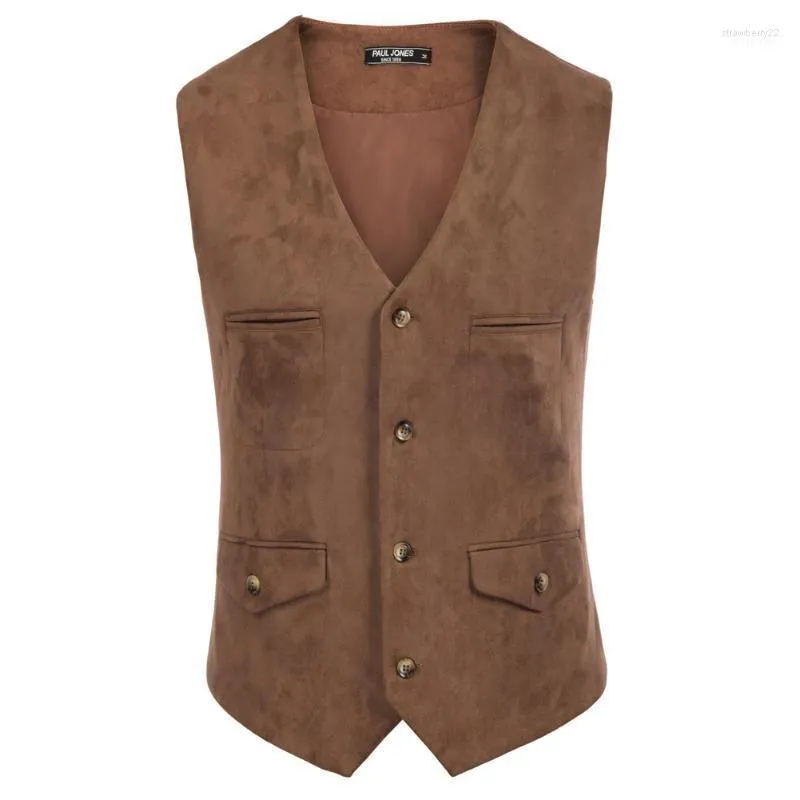 Herenvesten mannen westerse vest stijlvolle v-neck single breasted zakdoek zoom vest jassen formele baljurk feest zakelijk kantoor werk str.