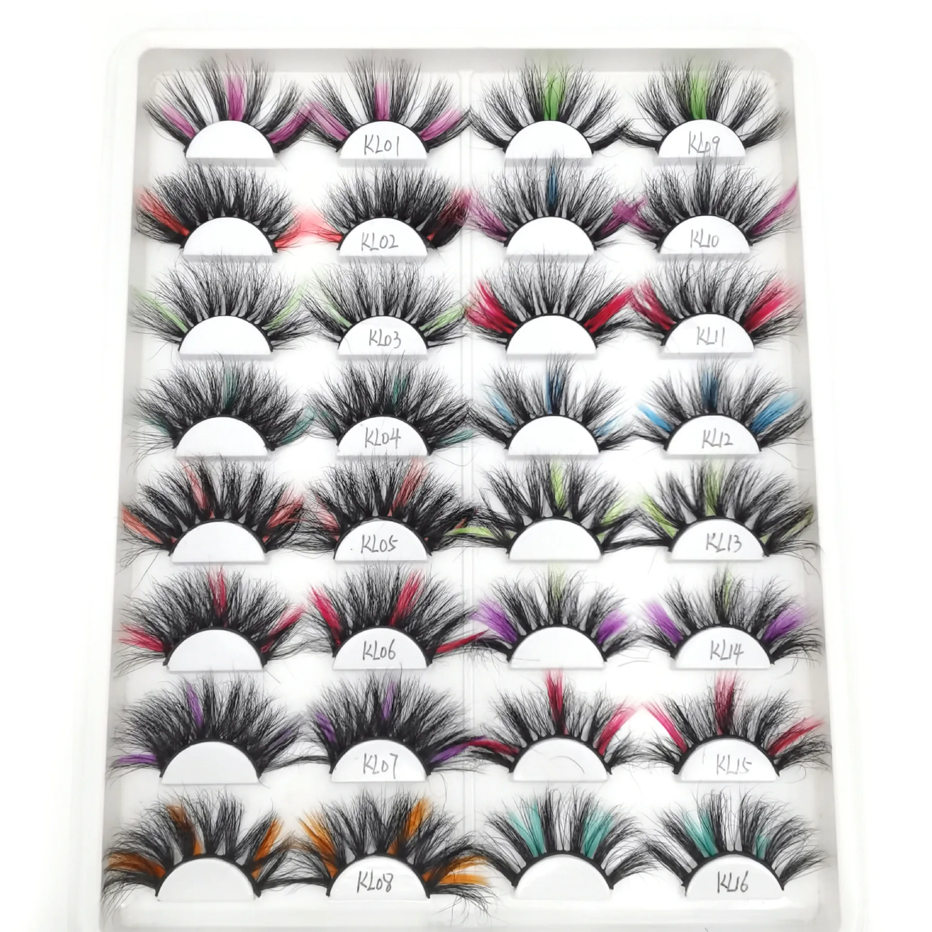 18 cores coloridas cílios coloridos vison 3d cílios falsos natura