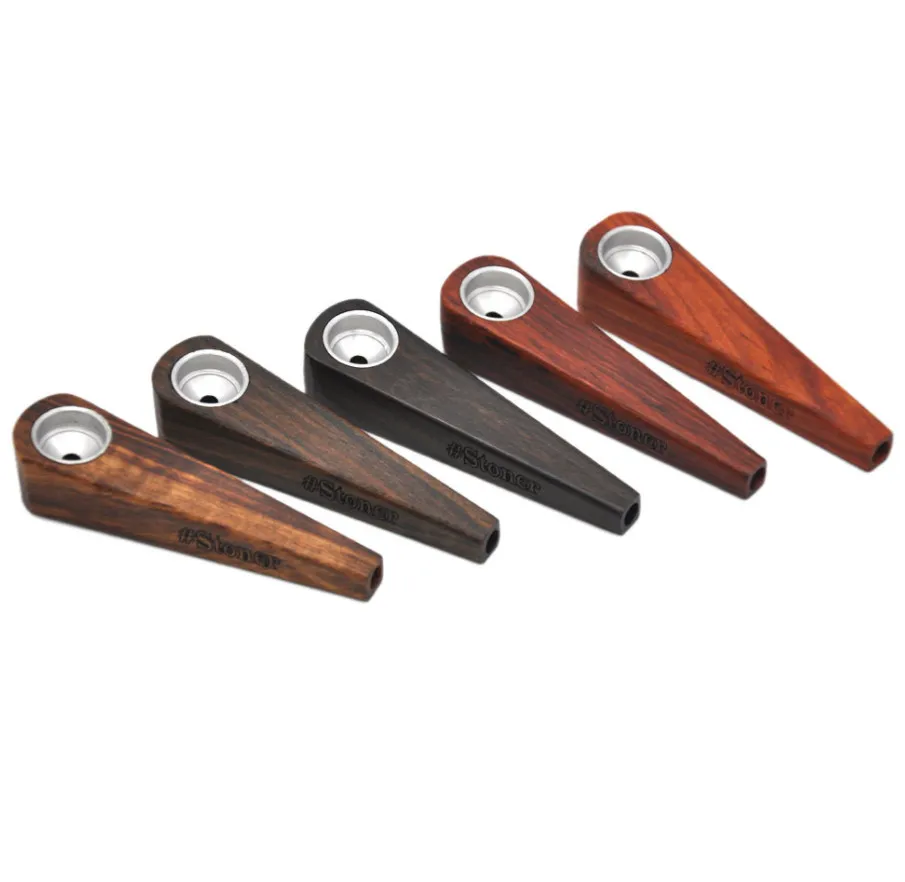 Le dernier tinger en bois fumé en bois de 7,6 cm est un tuyau portable durable, coloré, de nombreux types de style, supporte le logo personnalisé