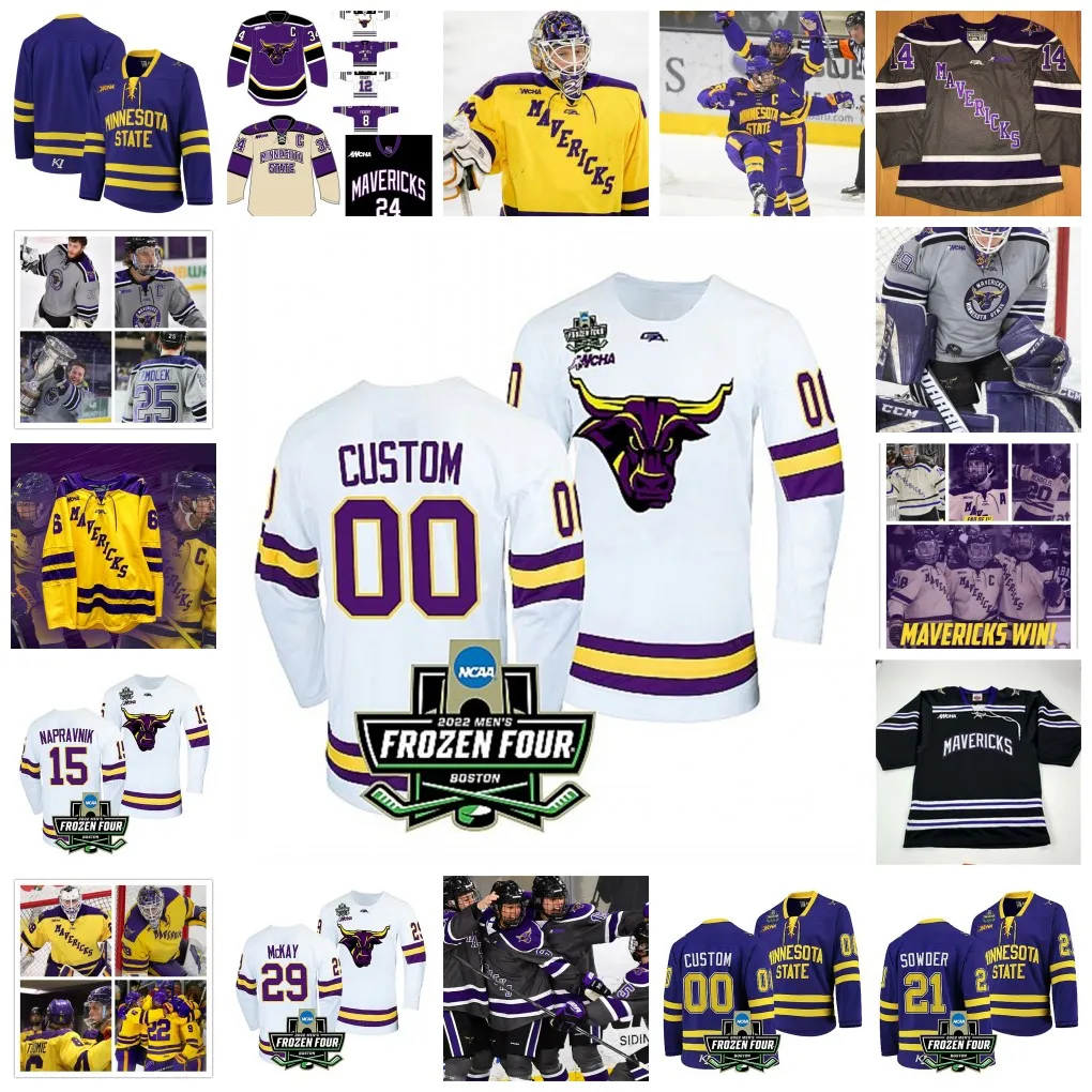 Mens Hockey Jerseys Minnesota State NCAA Frozen Four Jersey