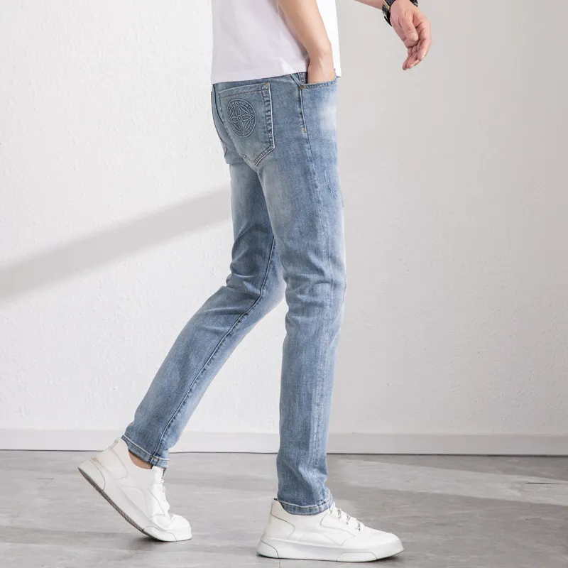 Heren Jeans Mannen Skeleton Baggy Casual Broek 2021 Mens Japanse Streetwear Wide Leg Denim Broek Mannelijke Y2K Blue Vintage