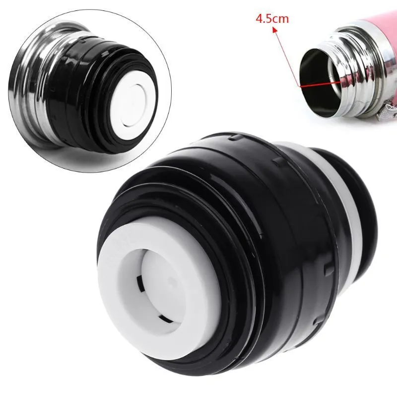 Universal Travel Mug Lid - 4.5cm Black Stainless Replacement Lid For Vacuum Flasks, Insulated Tumblers