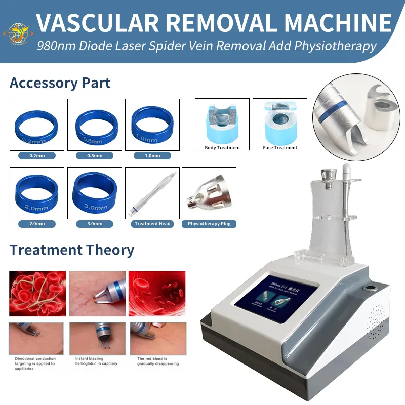 Macchina laser 3 IN1 Rimozione della vena del ragno Ringiovanimento della pelle 980nm Diodo Lazer Macchina per il trattamento di fisioterapia ce