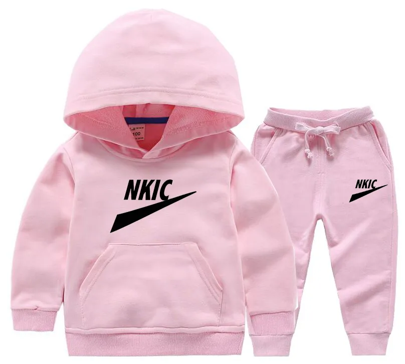 Winter Children Clothing Sets Suit Sport Brand LOGO Sets Kid Warm Sports Suit Long-Sleeved Hooded Pants 2pcs/Set Baby Boy Sweater