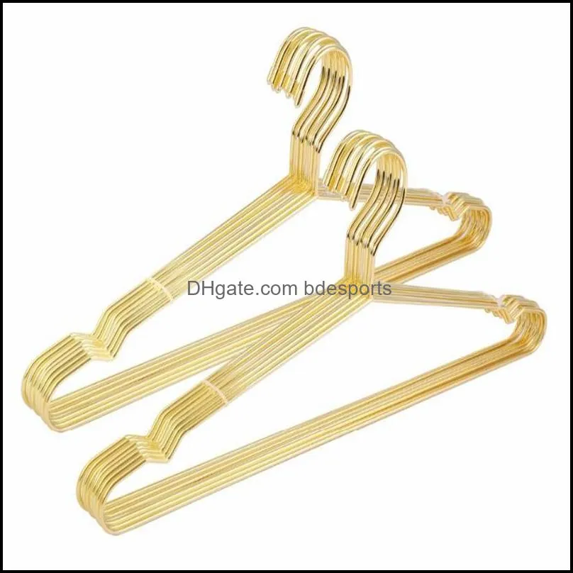 Hängerlänk 45 cm Guld Strong Metal Wire Hangers Kläder Hangers Coat Hanger Standarddräkt Hängare (20 st/Lot) Drop Delivery 2021 Racks Cl
