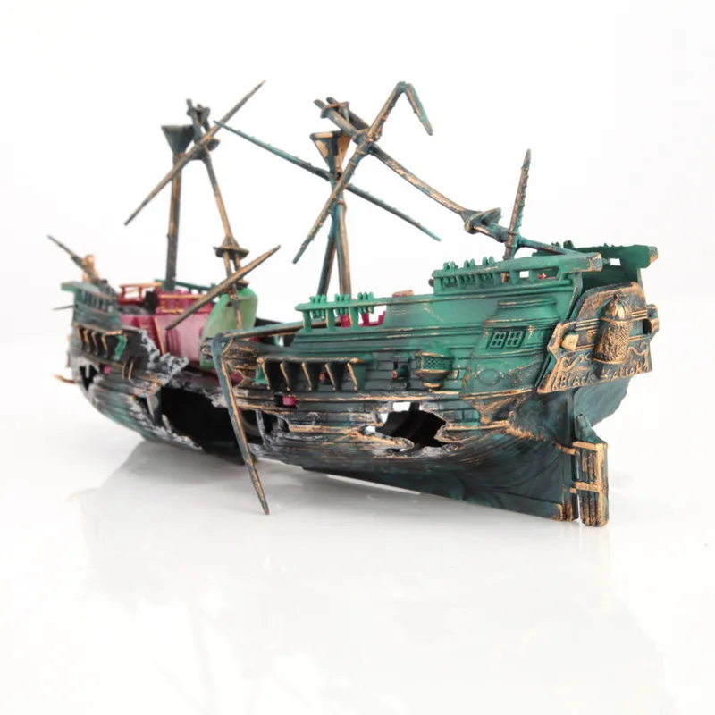 Large sunken ship aquarium decoration shop