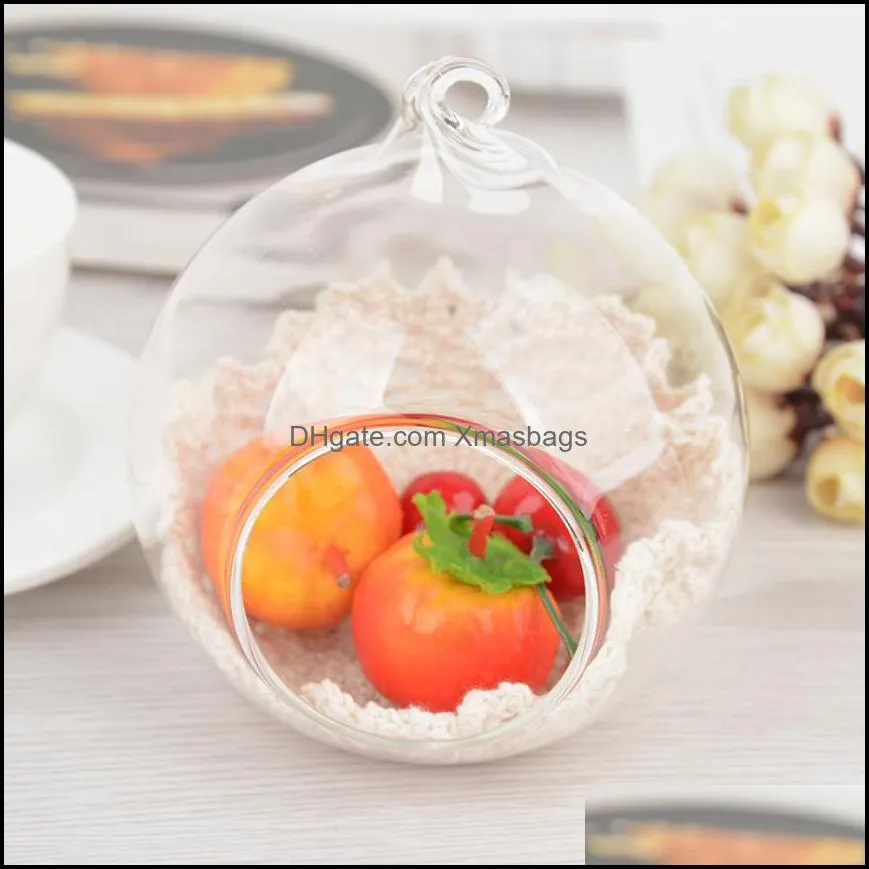 1pc 60mm hanging tealight holder glass globes terrarium wedding candle holders candlestick vase home inn bar decoration xmasbags