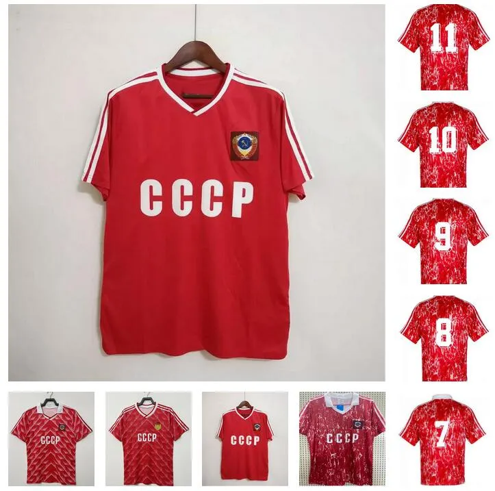 1986 1987 1988 1989 1990 1991 USSR fotbollströjor CCCP Sovjetunionen retro 86 87 88 89 90 fotbollströjor Vintage Klassiska uniformer BELANOV DOBROVOLSKI BELANOV PROTASOV