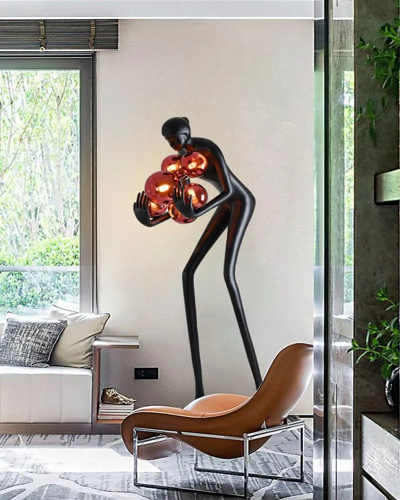 Other Outdoor Lighting Human Sculpture Floor Lamp Humanoid Ornament Character Female Porch Modern Creative El Art Large LampOther