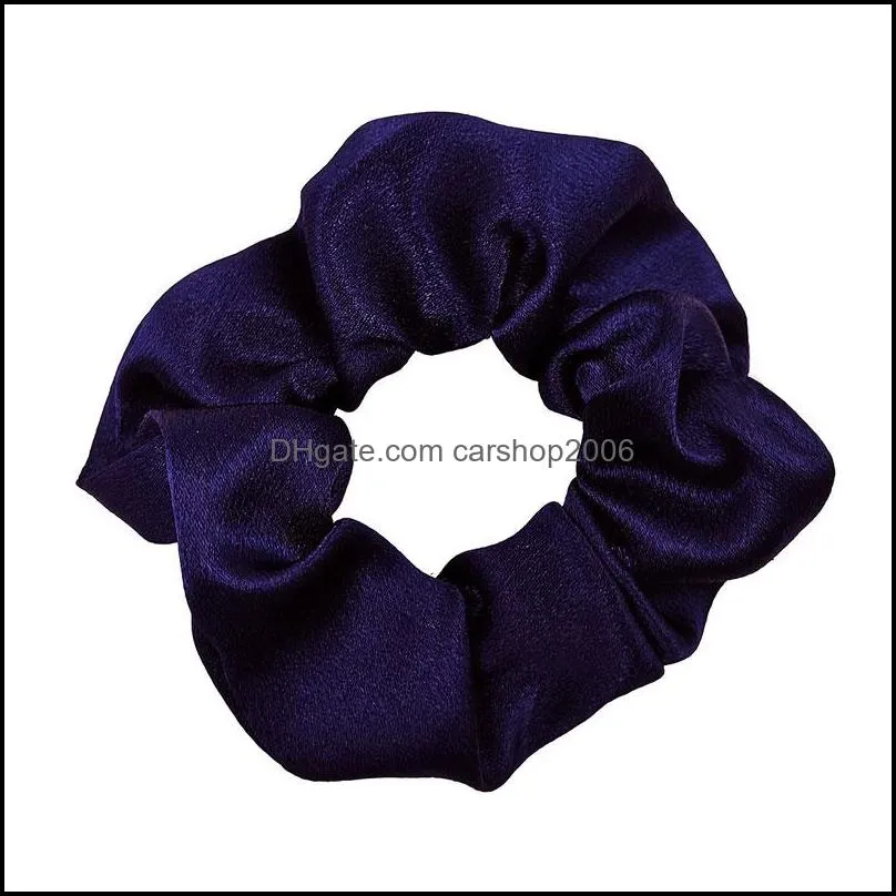 women solid color elastic silky hairbands holder tie hair rubber band for girls lady fashion accessories