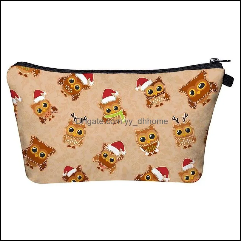 cosmetic bags lady makeup bag christmas print pouch sundries storage fashion handbag portable zipper organizer yfa2438