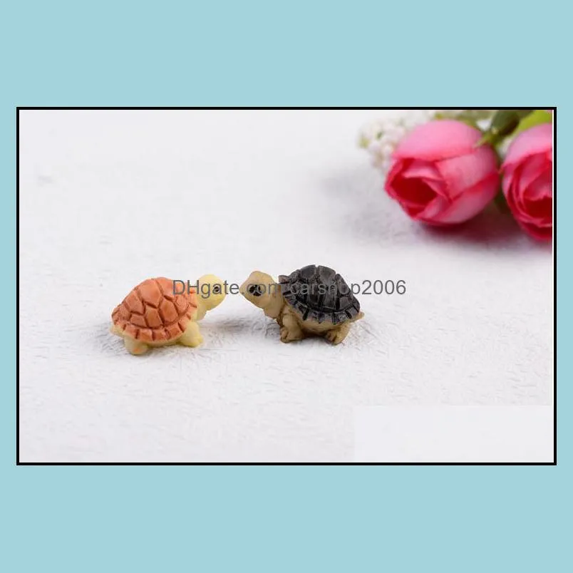 turtle fairy garden miniature mini animal tortoise resin artificial craft bonsai garden decoration 2cm 2 colors dhl free shipping