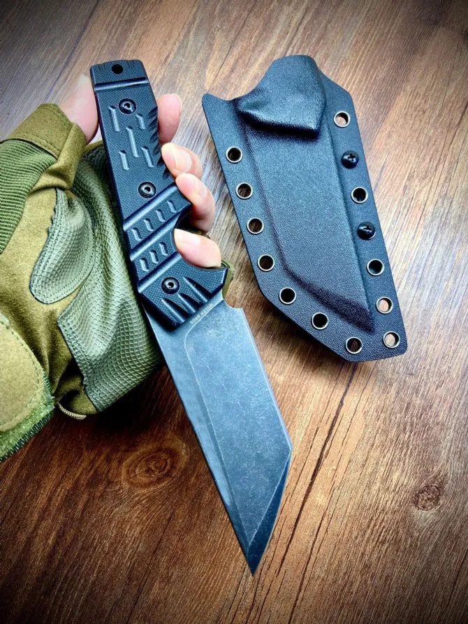 Новый R7273 Выживание Прямой нож A2 Каменной мытье Tanto Point Blade Full Tang Black G10 Ручка G10.