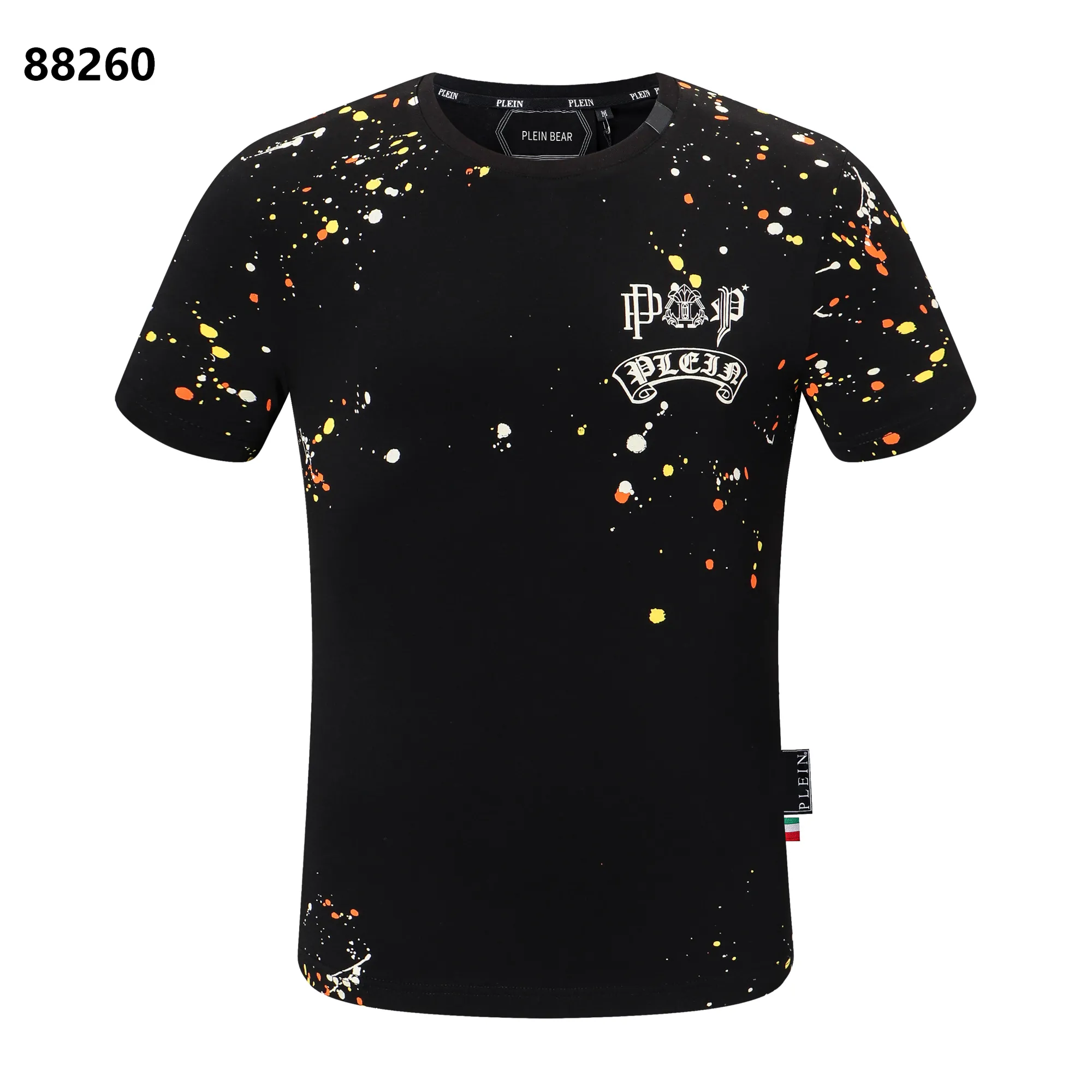 PLEIN BEAR Herren-T-Shirts, Rundhalsausschnitt, SS-Steine, Finger, Strass-Schädel-Mann-T-Shirt, klassisch, hochwertiges Hip-Hop-Streetwear-T-Shirt, lässige Top-T-Shirts, PB 16628