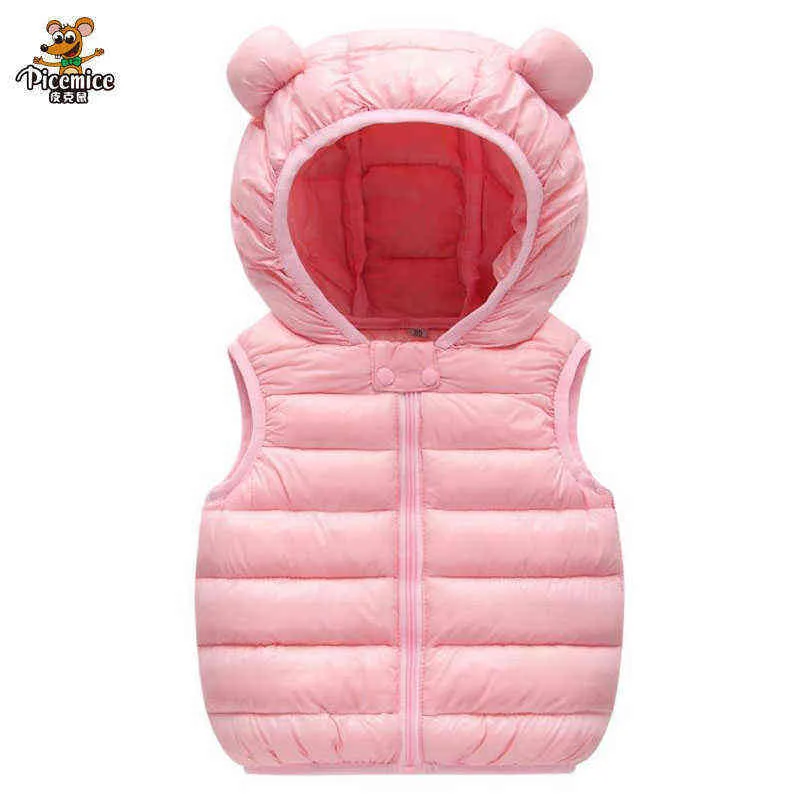 Nouveau 2021 bébé garçons filles coton hiver gilet tenue mode enfants coton doublé dessin animé oreille sweats à capuche bébé chaud veste J220718