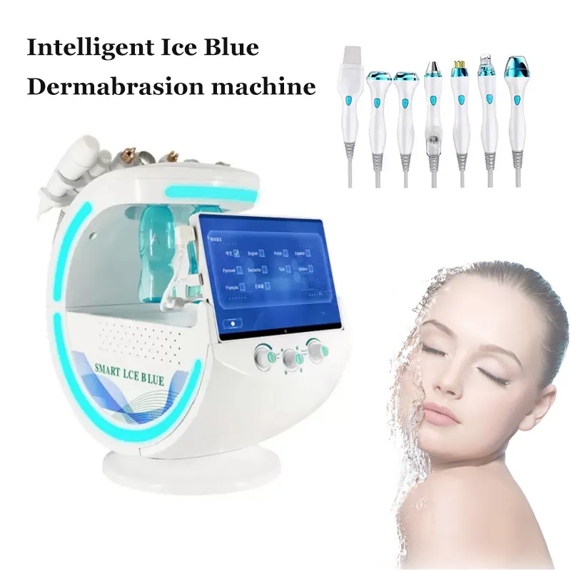 Neues Mikrodermabrasions-Hautmanagementinstrument, Hochfrequenz-Smart-Eisblau-Hydradermabrasionsspray-Gesichtspflegegerät