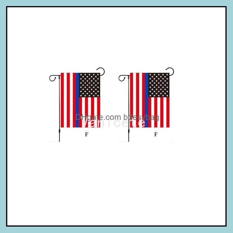 30*45cm blueline usa police flags party decoration thin blue line usa flag black, white and blue american garden flag by sea t2i52517