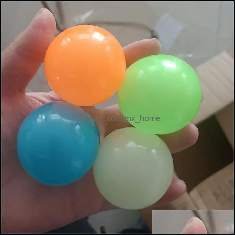 Glow in The Dark Sticky Ceiling Balls Stress Balls for Adults and Kids Glow Sticks Balls Squishy Toys for Kids